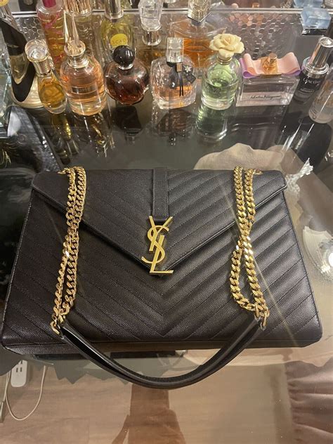 ysl envelope bag used|used YSL envelope bag black.